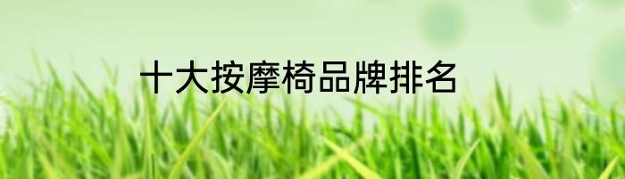 十大按摩椅品牌排名