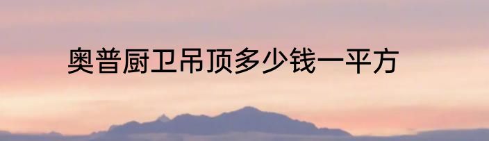 奥普厨卫吊顶多少钱一平方