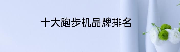 十大跑步机品牌排名