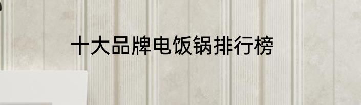十大品牌电饭锅排行榜