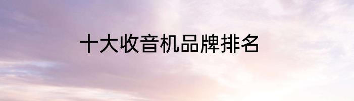 十大收音机品牌排名