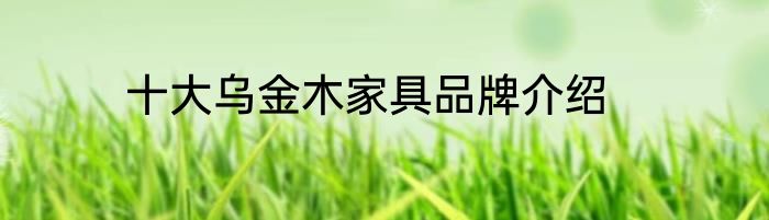 十大乌金木家具品牌介绍