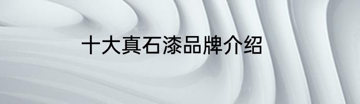 十大真石漆品牌介绍