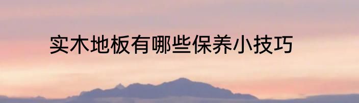 实木地板有哪些保养小技巧
