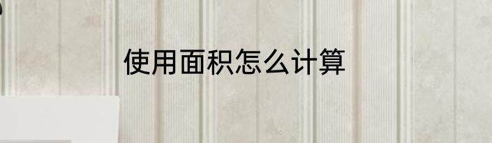 使用面积怎么计算