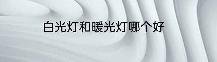 白光灯和暖光灯哪个好
