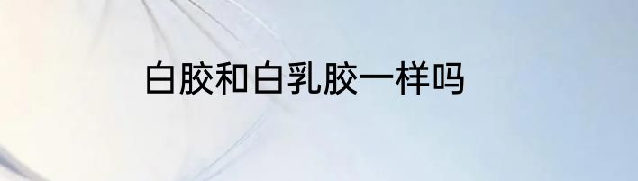 白胶和白乳胶一样吗