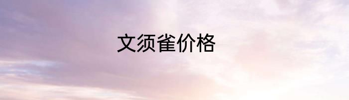 文须雀价格