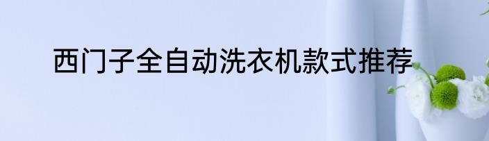 西门子全自动洗衣机款式推荐