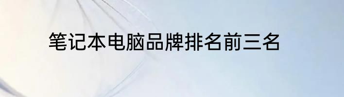 笔记本电脑品牌排名前三名