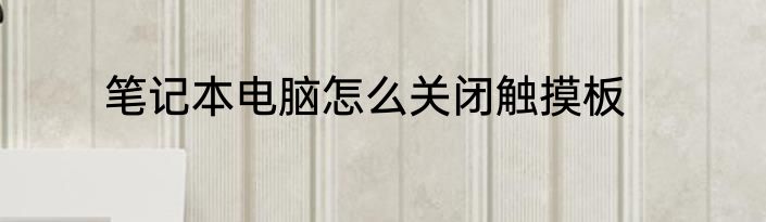 笔记本电脑怎么关闭触摸板