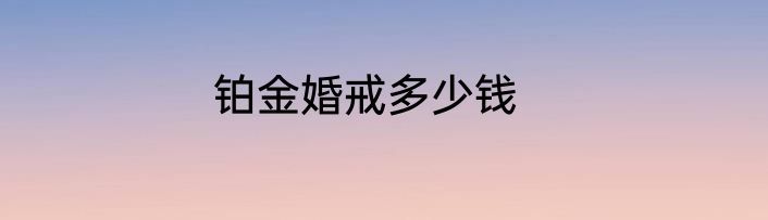 铂金婚戒多少钱