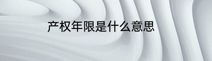 产权年限是什么意思