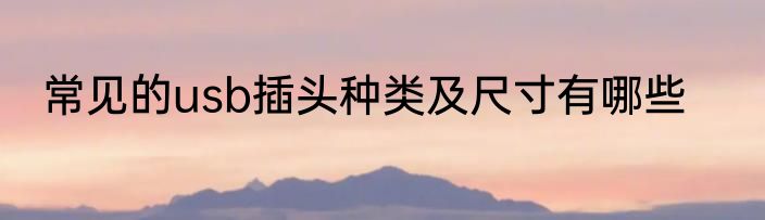 常见的usb插头种类及尺寸有哪些