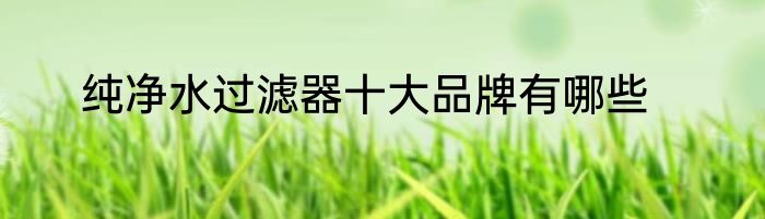 纯净水过滤器十大品牌有哪些