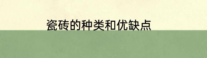 瓷砖的种类和优缺点