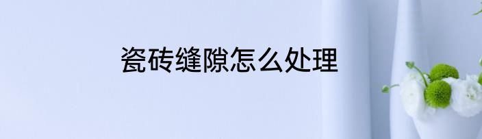 瓷砖缝隙怎么处理