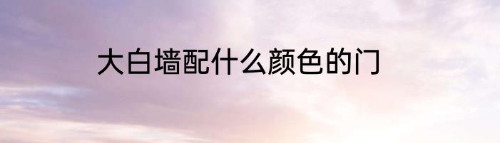 大白墙配什么颜色的门