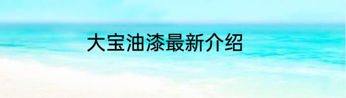 大宝油漆最新介绍
