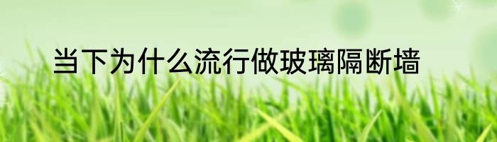 当下为什么流行做玻璃隔断墙