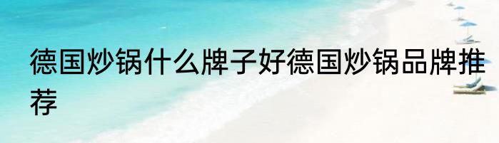 德国炒锅什么牌子好德国炒锅品牌推荐