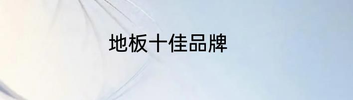 地板十佳品牌