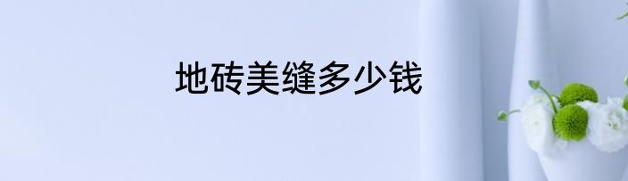 地砖美缝多少钱