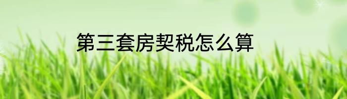 第三套房契税怎么算