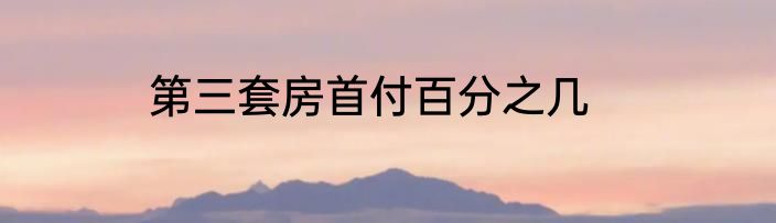 第三套房首付百分之几