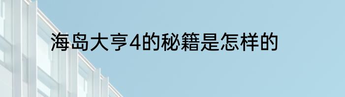 海岛大亨4的秘籍是怎样的