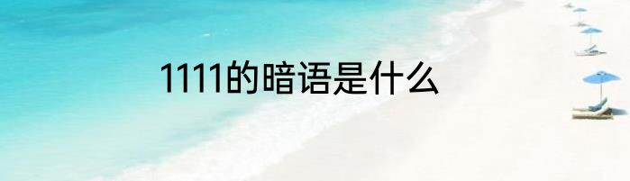 1111的暗语是什么