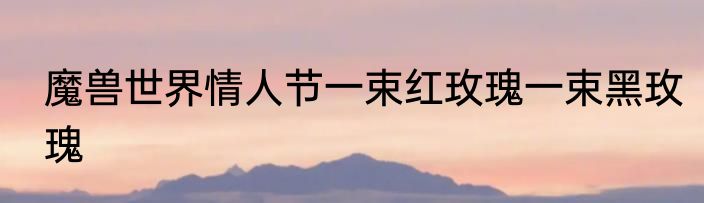 魔兽世界情人节一束红玫瑰一束黑玫瑰