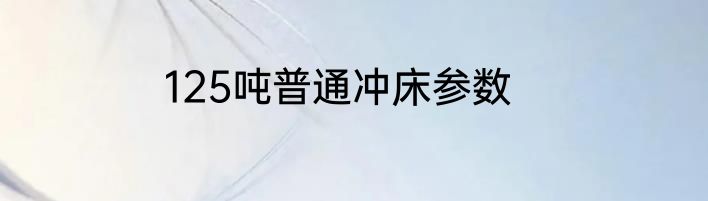 125吨普通冲床参数