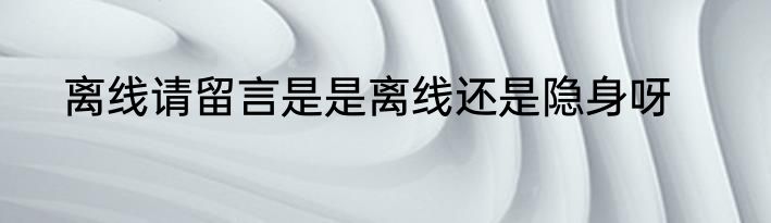 离线请留言是是离线还是隐身呀