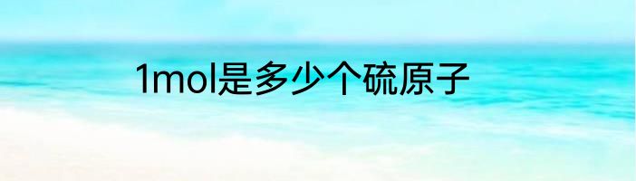 1mol是多少个硫原子