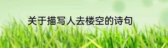 关于描写人去楼空的诗句