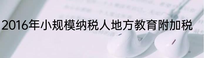 2016年小规模纳税人地方教育附加税