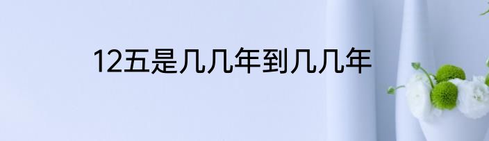 12五是几几年到几几年