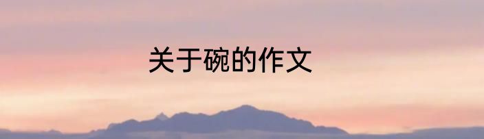 关于碗的作文