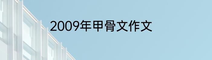 2009年甲骨文作文