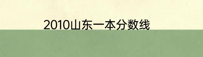 2010山东一本分数线