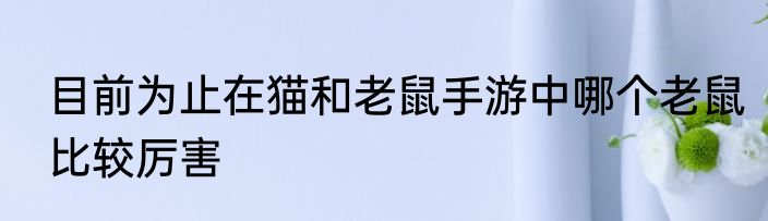 目前为止在猫和老鼠手游中哪个老鼠比较厉害