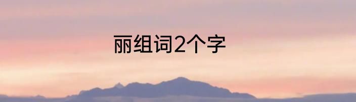 丽组词2个字