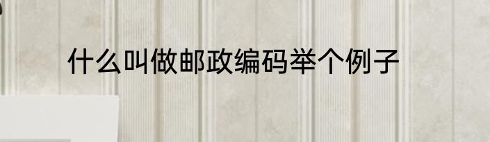 什么叫做邮政编码举个例子
