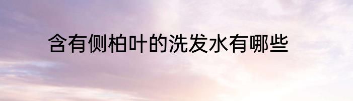 含有侧柏叶的洗发水有哪些