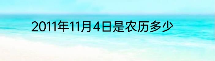 2011年11月4日是农历多少