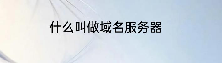 什么叫做域名服务器