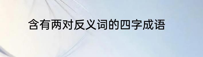 含有两对反义词的四字成语