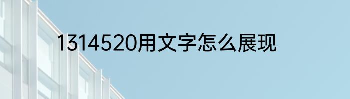 1314520用文字怎么展现