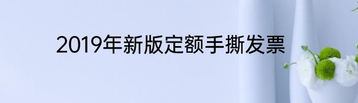 2019年新版定额手撕发票